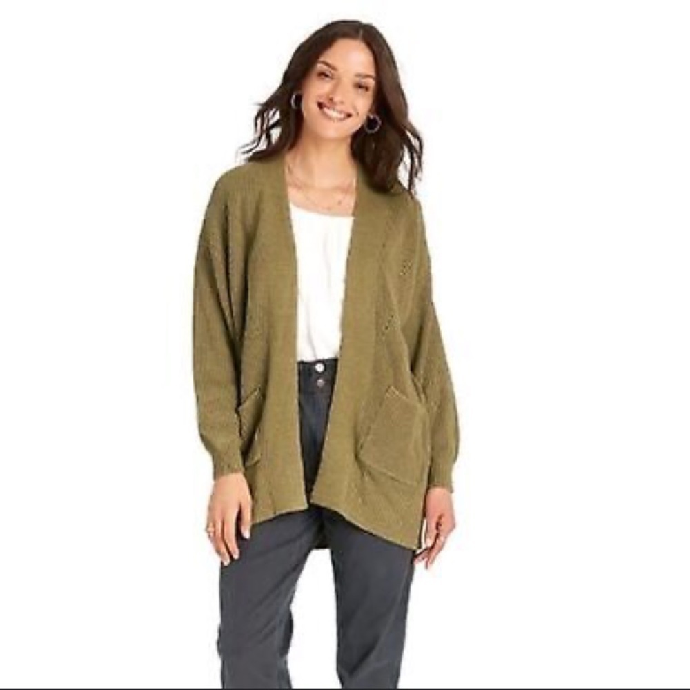 Universal Thread | Moss Green | Open Front | Medium Knit  Cardigan | size M